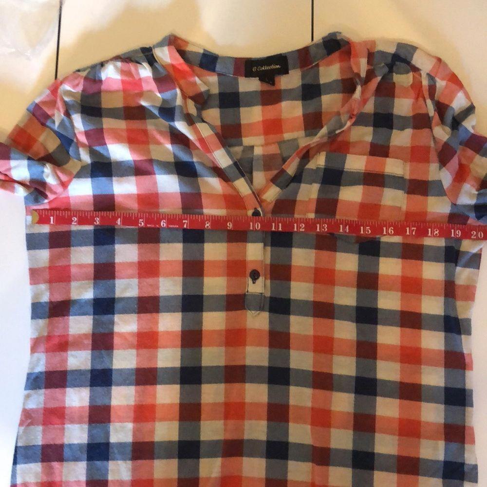 GG Collection Light Orange/Blue Flannel Shirt - Size L - Picture 5 of 7